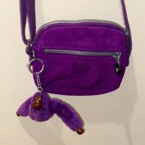 KIPLING, purple mini purse, xlnt